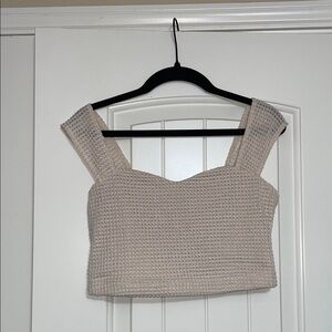 SHEIN Cream Knit Crop Top